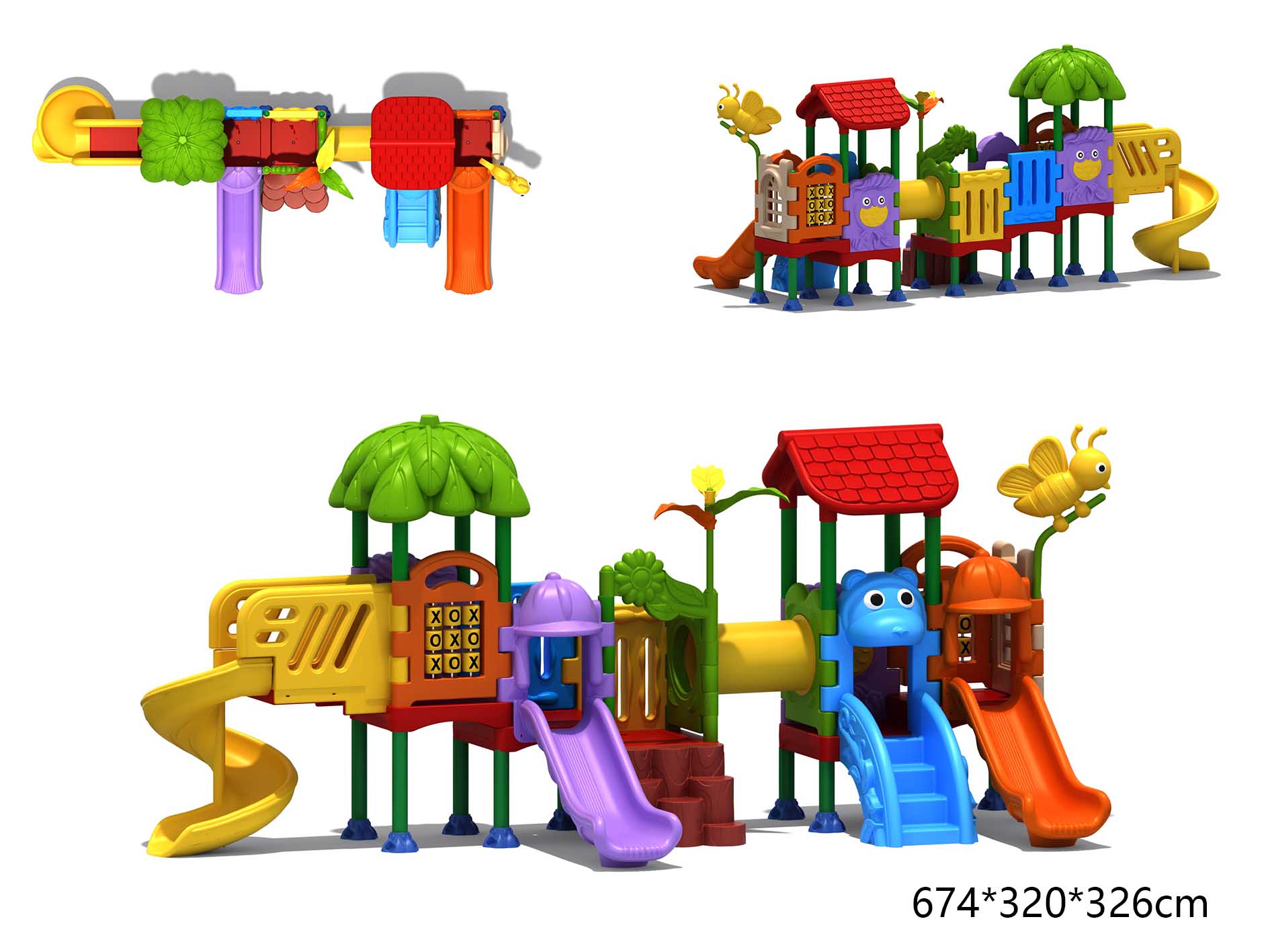 Kids Outdoor Playhouse - KID Playground Playhouse Sets Children Slide