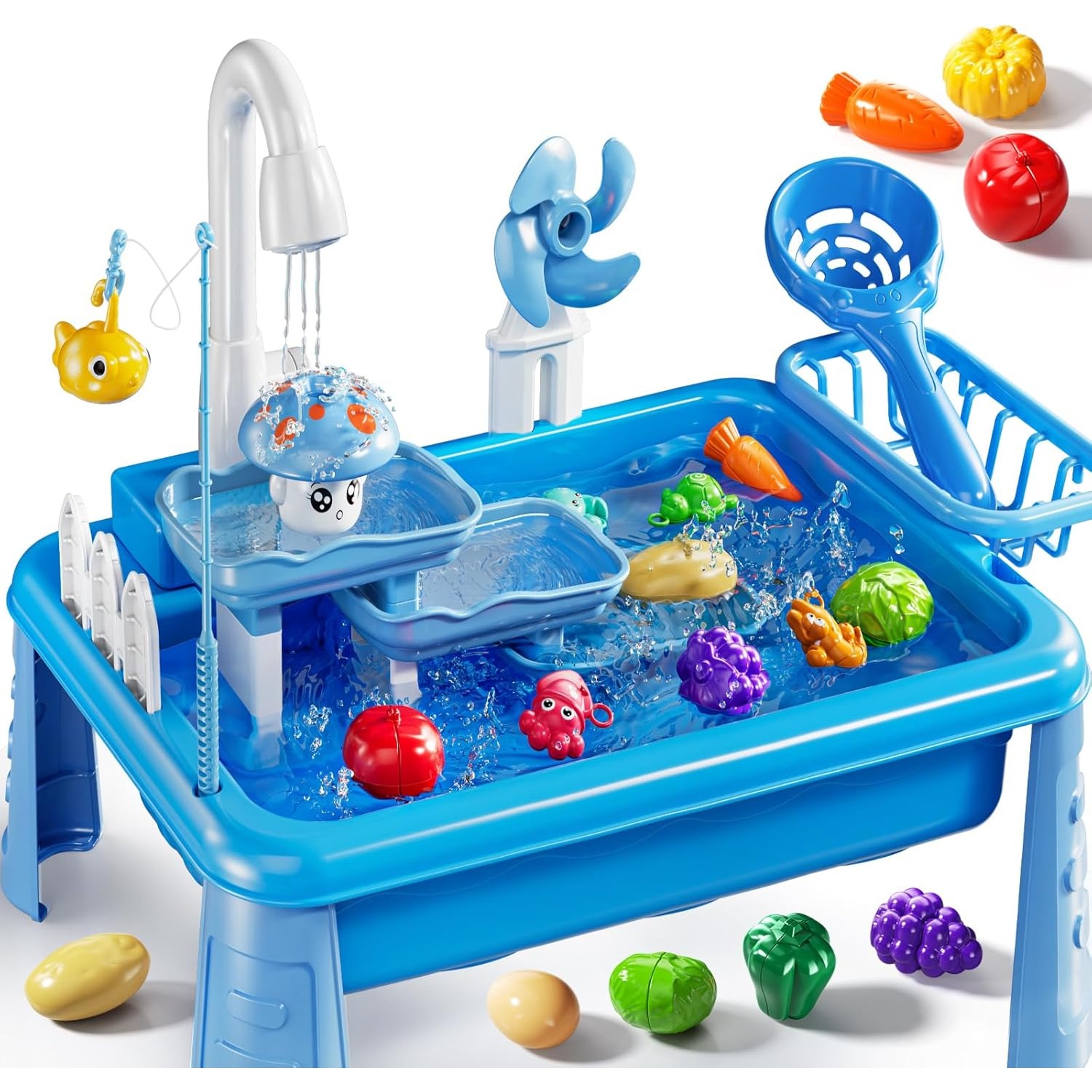 Kids Outdoor Folding Table - Water Table Play Sink Toy for