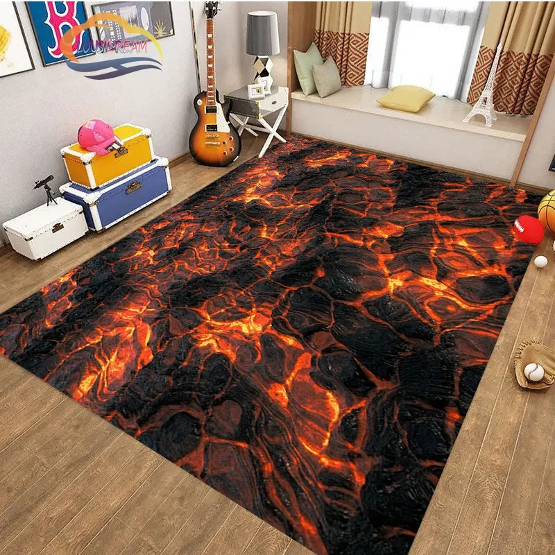 3D Volcano Lava Magma Area Rug - đánh giá và giá Kids Outdoor Play Area