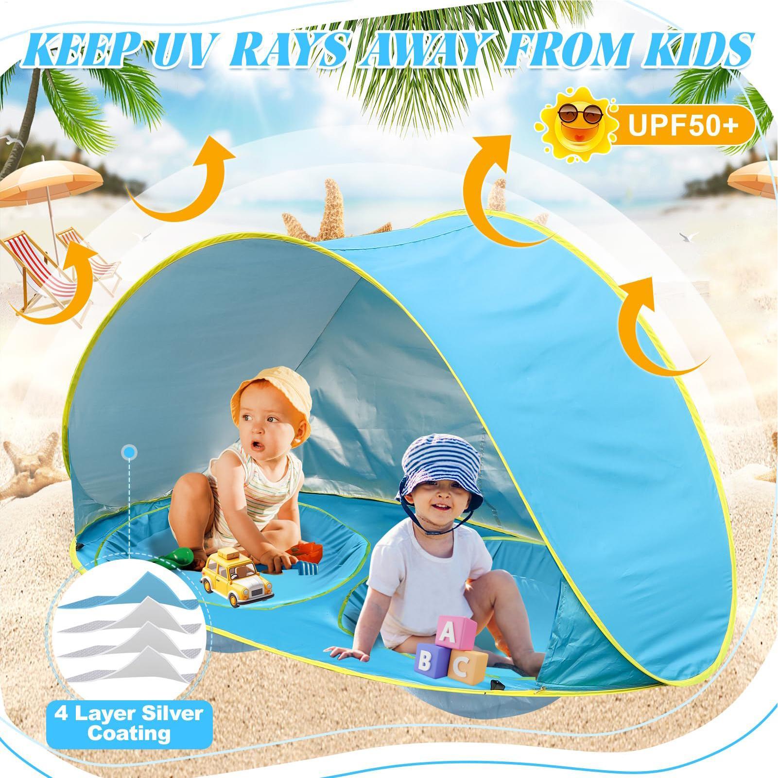 Kid Beach Tent With Pool UV Pr - đánh giá và giá Kids Outdoor Daybed