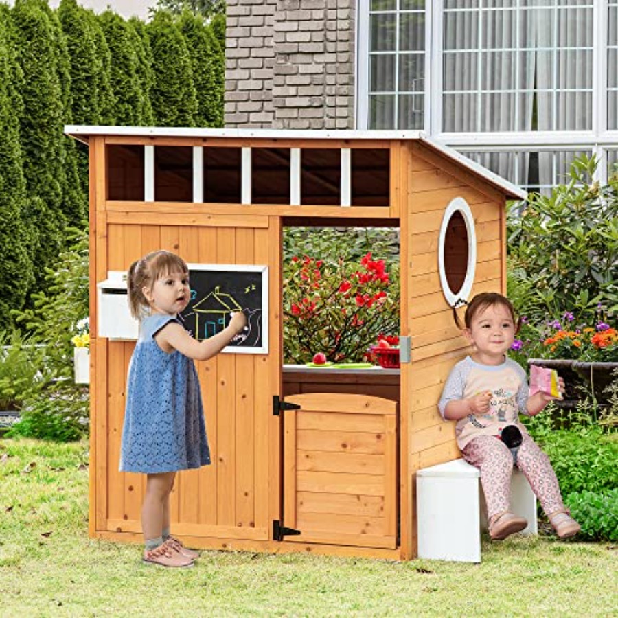 Outdoor Wooden Playhouse For K - đánh giá và giá Kids Outdoor Playhouse