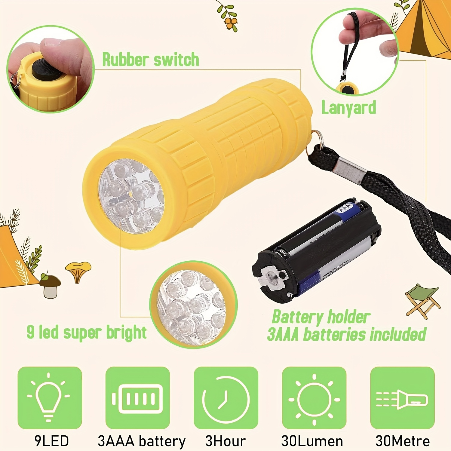 Mini Portable Flashlight Nine  - đánh giá và giá Children'S Outdoor