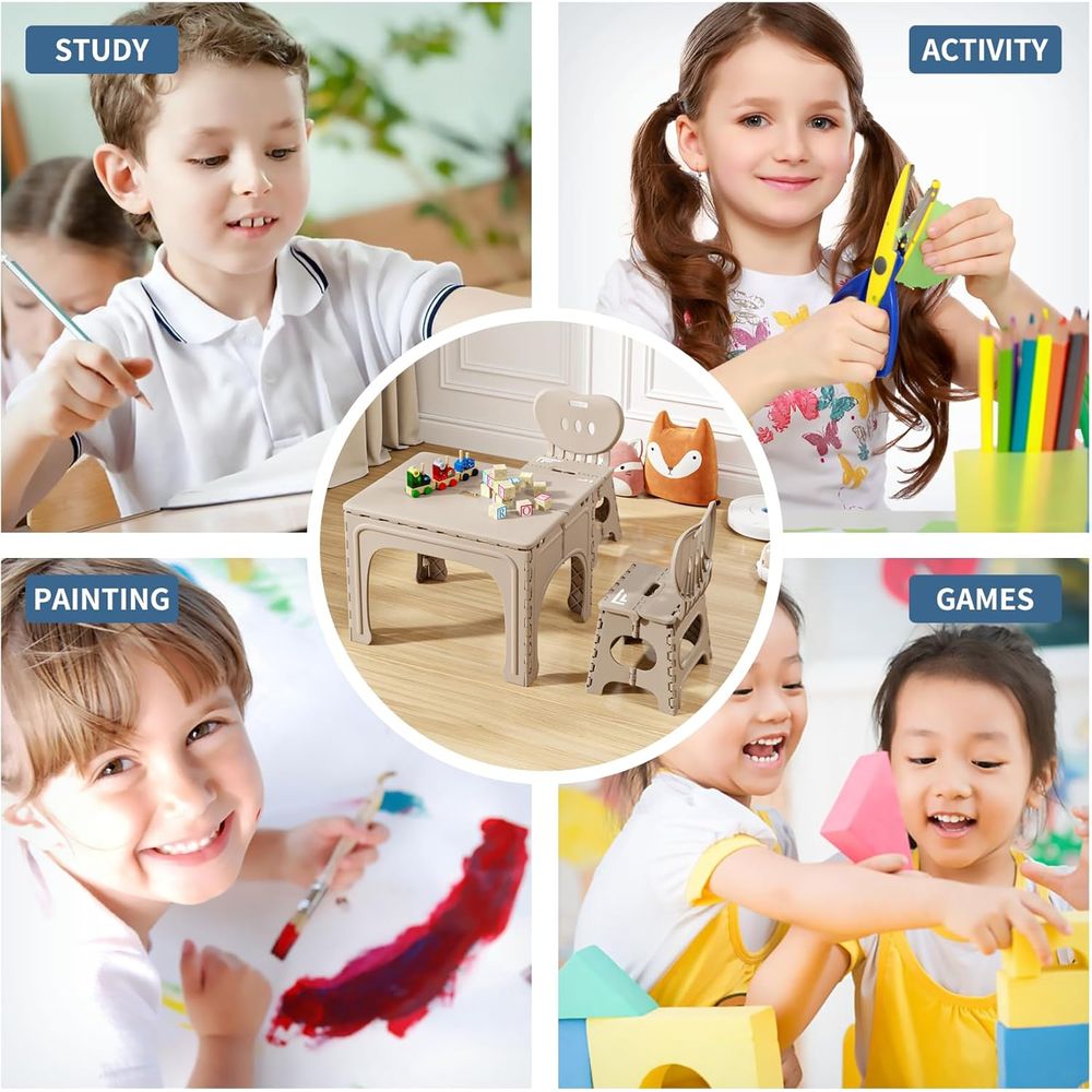 Kids Folding Table and Chairs  - đánh giá và giá Kids Outdoor Folding Table