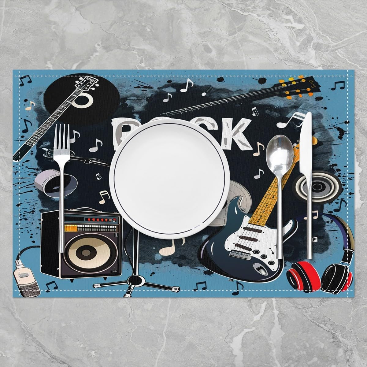 Rock Music Placemats Set of 4  - đánh giá và giá Kids Outdoor Table