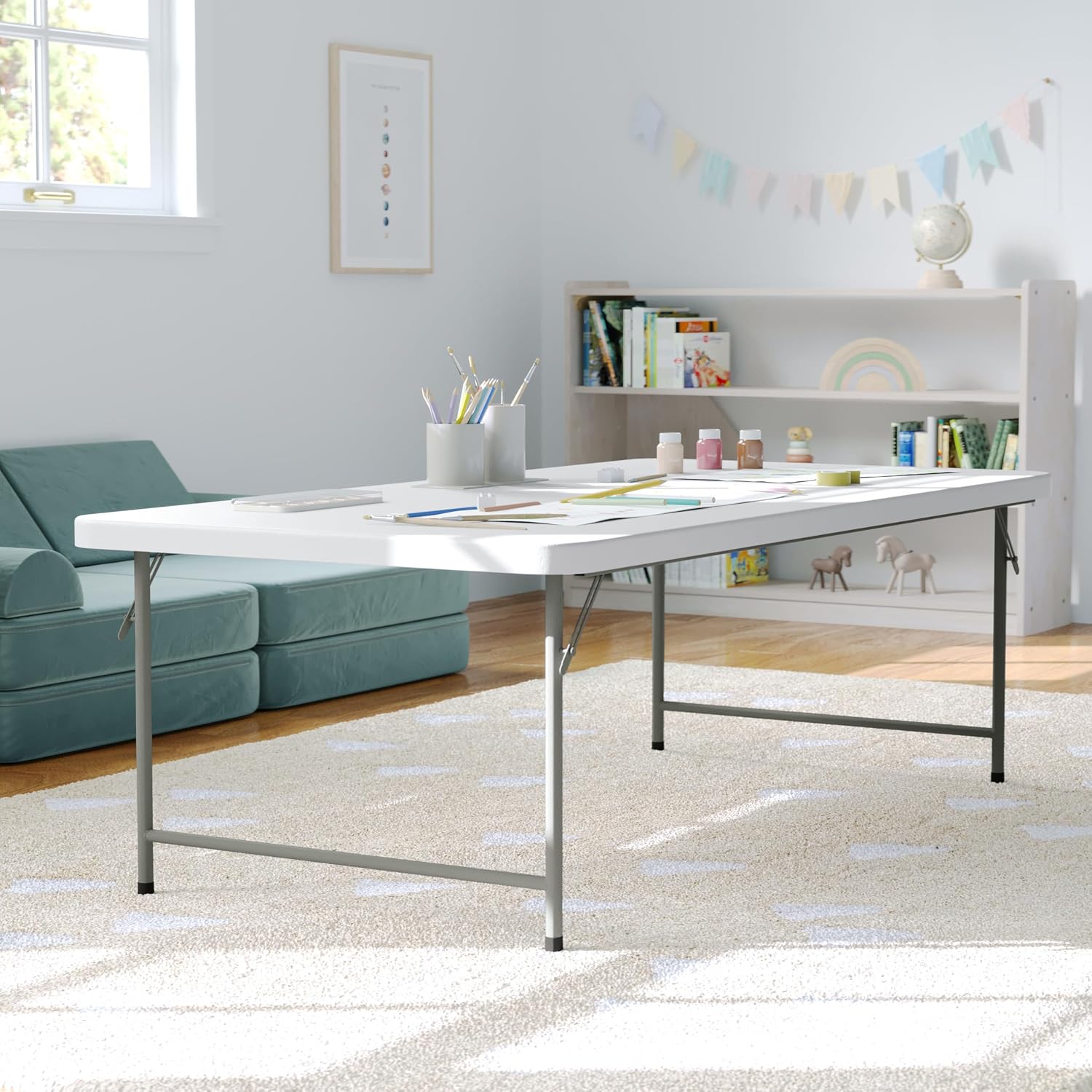 Kids 4.93ft Plastic Folding Ta - đánh giá và giá Kids Outdoor Folding Table