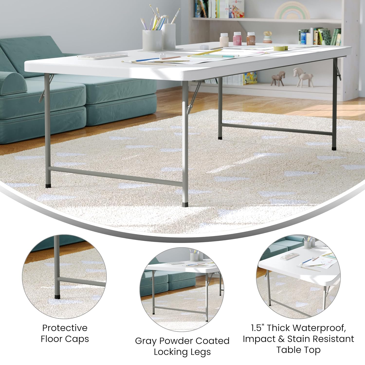 Kids 4.93ft Plastic Folding Ta - đánh giá và giá Kids Outdoor Folding Table